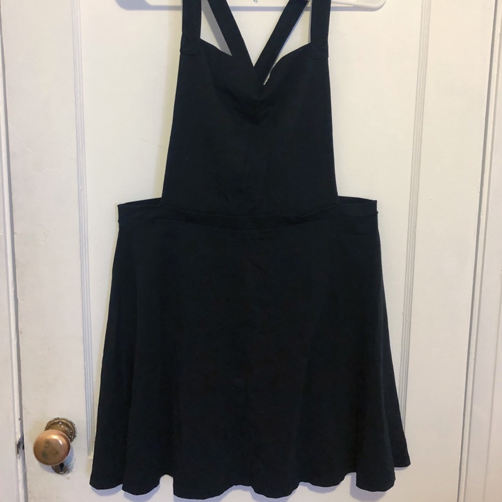 ASOS black pinafore skirt dress overall dress